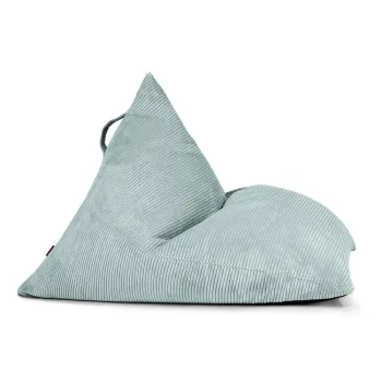 Fotoliu bean bag verde menta cu tapiterie din catifea reiata Razz - SLOWDOWN imagine