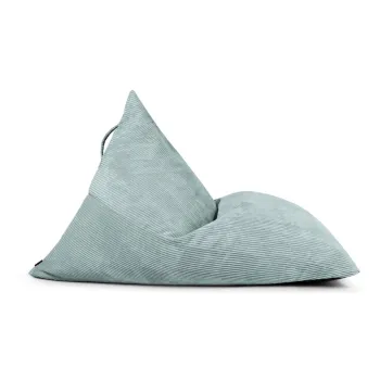 Fotoliu bean bag verde menta cu tapiterie din catifea reiata Razzmatazz - SLOWDOWN imagine