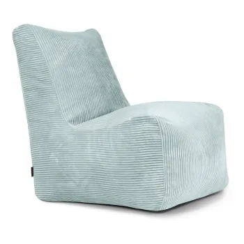 Fotoliu bean bag verde menta cu tapiterie din catifea reiata Seat Lounge - SLOWDOWN imagine