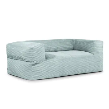Fotoliu bean bag verde menta cu tapiterie din catifea reiata Sofa MooG - SLOWDOWN imagine