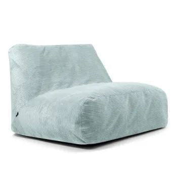 Fotoliu bean bag verde menta cu tapiterie din catifea reiata Sofa Tube - SLOWDOWN imagine