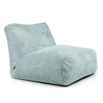 Fotoliu bean bag verde menta cu tapiterie din catifea reiata Tube 100 - SLOWDOWN imagine