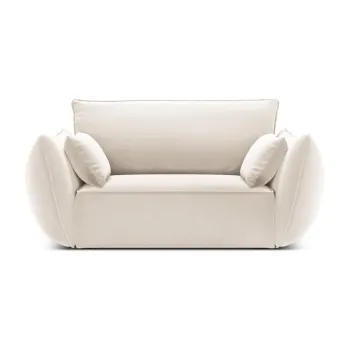 Fotoliu bej cu tapiterie din catifea Vanda - Mazzini Sofas imagine