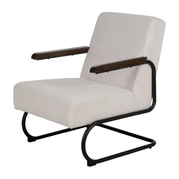 Fotoliu bej cu tapiterie din chenille Industra - Ixia imagine