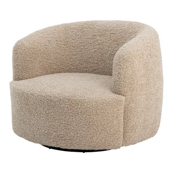 Fotoliu bej cu tapiterie din tesatura boucle Bocca - Bloomingville imagine