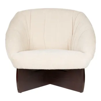 Fotoliu bej cu tapiterie din tesatura boucle Emilius - Dutchbone imagine