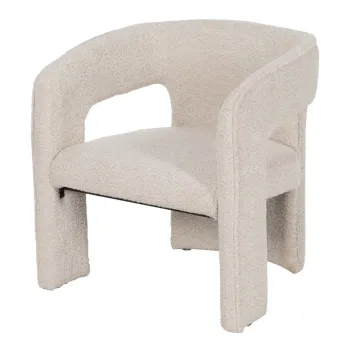 Fotoliu bej cu tapiterie din tesatura boucle - Ixia imagine