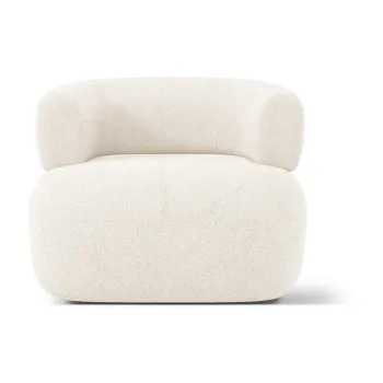 Fotoliu bej cu tapiterie din tesatura boucle Jenny - Micadoni Home imagine