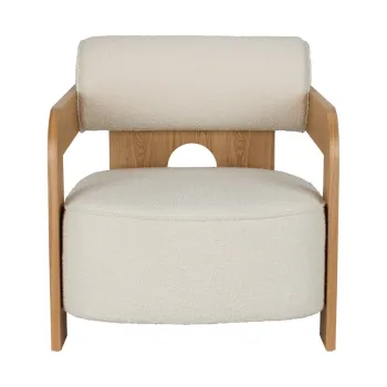 Fotoliu bej cu tapiterie din tesatura boucle Oolong - Zuiver imagine