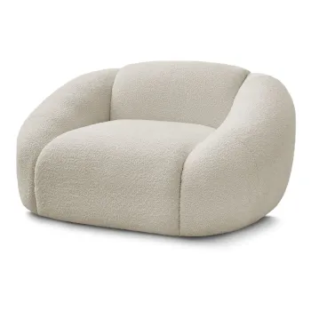 Fotoliu bej cu tapiterie din tesatura boucle Tina - Bobochic Paris imagine