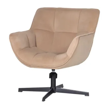 Fotoliu bej pivotant cu tapiE>erie din catifea Wibo aEURWOOOD imagine