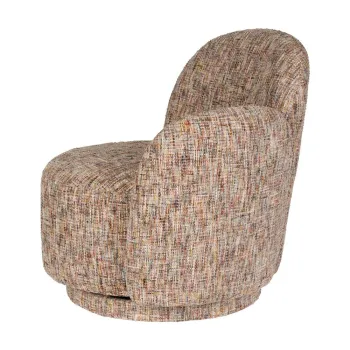 Fotoliu bej pivotant cu tapiterie din chenille Rose - Dutchbone imagine