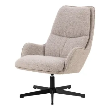 Fotoliu bej pivotant cu tapiterie din tesatura boucle Bosley - Actona imagine