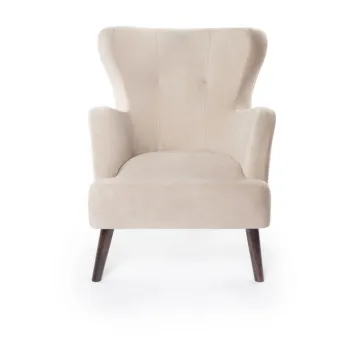 Fotoliu bej wing cu tapiterie din catifea Noemye - Bonami Selection imagine