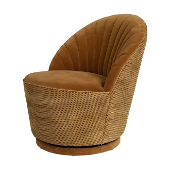 Fotoliu catifea Dutchbone Madison, maro imagine