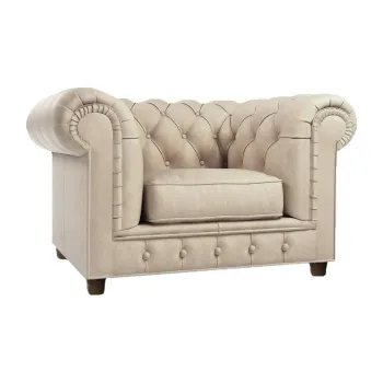 Fotoliu crem cu tapiterie din catifea Cambridge - Ropez imagine