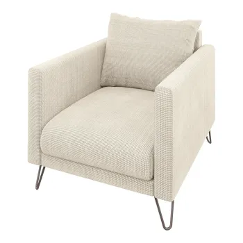 Fotoliu crem cu tapiterie din chenille Freya - Ropez imagine