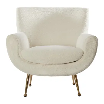 Fotoliu crem cu tapiterie din tesatura boucle Vinstra - Light & Living imagine