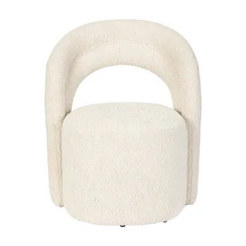 Fotoliu crem pivotant cu tapiterie din tesatura boucle Seina - Dutchbone imagine