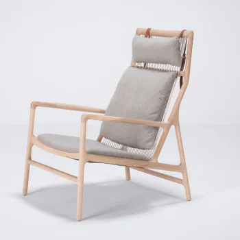 Fotoliu cu constructie din lemn de stejar Gazzda Dedo, gri imagine