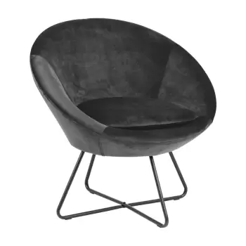 Fotoliu cu husa din catifea Actona Center, gri imagine