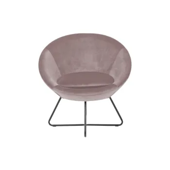 Fotoliu cu husa din catifea Actona Center, roz imagine