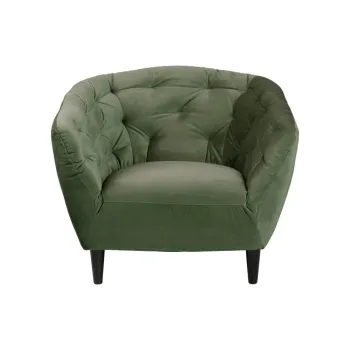 Fotoliu cu husa din catifea Actona Ria, verde imagine