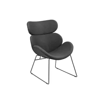 Fotoliu cu picioare negre Actona Cazar, gri inchis imagine