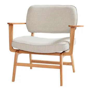 Fotoliu cu structura din lemn de stejar Hubsch Haze, gri imagine