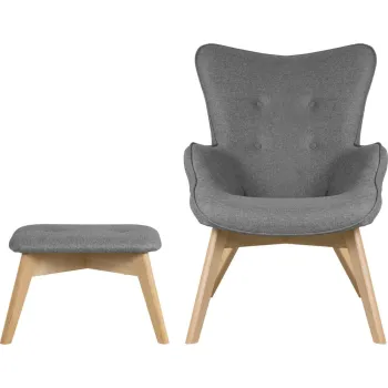 Fotoliu cu taburet gri Niko - Ropez imagine