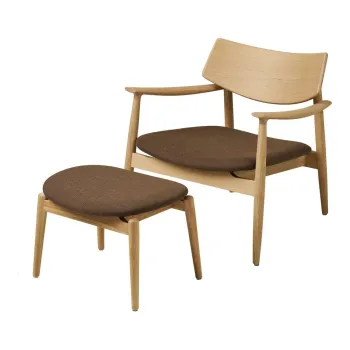 Fotoliu cu taburet maro Olvera - House Nordic imagine