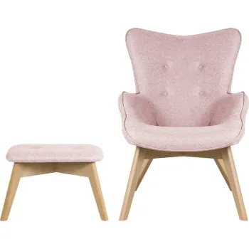Fotoliu cu taburet roz deschis Niko - Ropez imagine