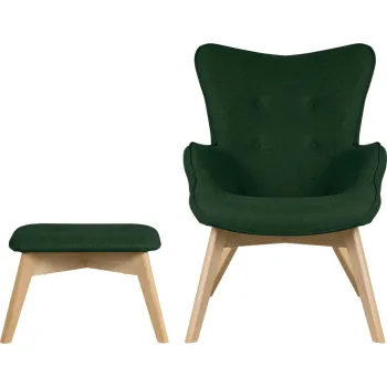 Fotoliu cu taburet verde inchis Niko - Ropez imagine