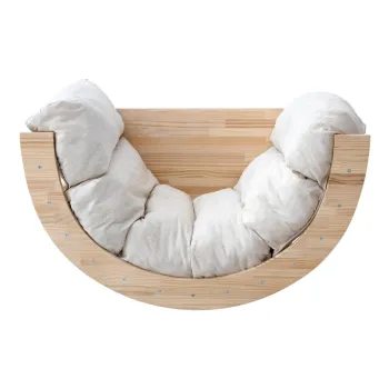 Fotoliu de copii alb/in culoare naturala Montessori - Little Nice Things imagine