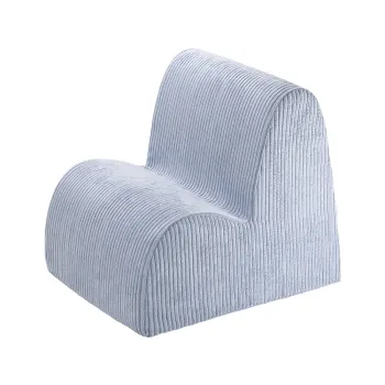 Fotoliu de copii albastru cu tapiterie din catifea reiata Cloud - Wigiwama imagine