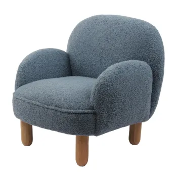 Fotoliu de copii albastru cu tapiterie din tesatura boucle Rocky - Vipack imagine