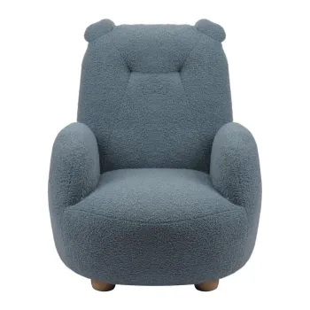 Fotoliu de copii albastru cu tapiterie din tesatura boucle Rocky - Vipack imagine