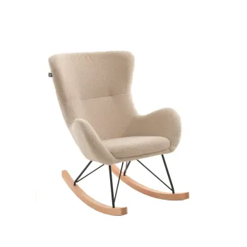 Fotoliu de copii bej balansoar cu tapiterie din tesatura boucle Rocky - Vipack imagine