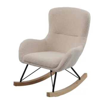 Fotoliu de copii bej balansoar cu tapiterie din tesatura boucle Rocky - Vipack imagine