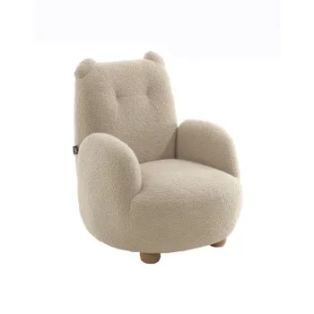 Fotoliu de copii bej cu tapiterie din tesatura boucle Rocky - Vipack imagine