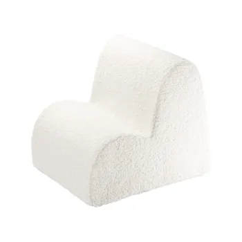 Fotoliu de copii crem cu tapiterie din tesatura boucle Cloud - Wigiwama imagine