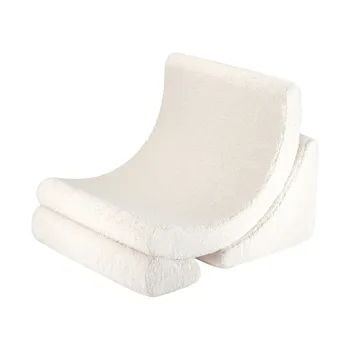 Fotoliu de copii crem cu tapiterie din tesatura boucle Moon - Wigiwama imagine