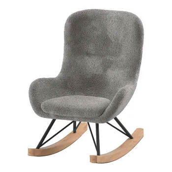 Fotoliu de copii gri balansoar cu tapiterie din stofa boucle ROCKY - Vipack imagine