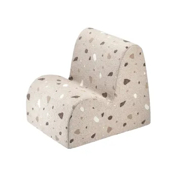 Fotoliu de copii maro deschis cu tapiterie din tesatura boucle/cu tapiterie din chenille Terrazzo Cloud - Wigiwama imagine