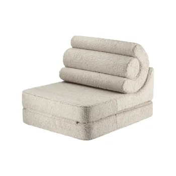 Fotoliu de copii maro deschis cu tapiterie din tesatura boucle Flipster - Wigiwama imagine