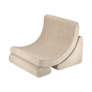 Fotoliu de copii maro deschis cu tapiterie din tesatura boucle Moon - Wigiwama imagine