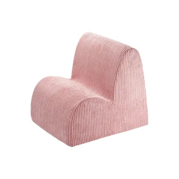 Fotoliu de copii roz cu tapiterie din catifea reiata Cloud - Wigiwama imagine