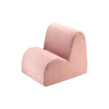 Fotoliu de copii roz cu tapiterie din tesatura boucle Cloud - Wigiwama imagine