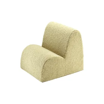 Fotoliu de copii verde cu tapiterie din tesatura boucle Cloud - Wigiwama imagine