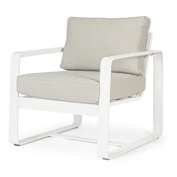 Fotoliu de gradina alb din metal Merrigan - Bizzotto imagine